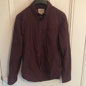 American Eagle Maroon Button Down